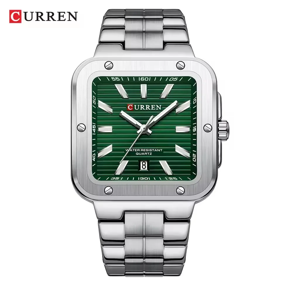 CURREN 8479 Brand Fashion Men's Quartz Watch Elegant Square Dial