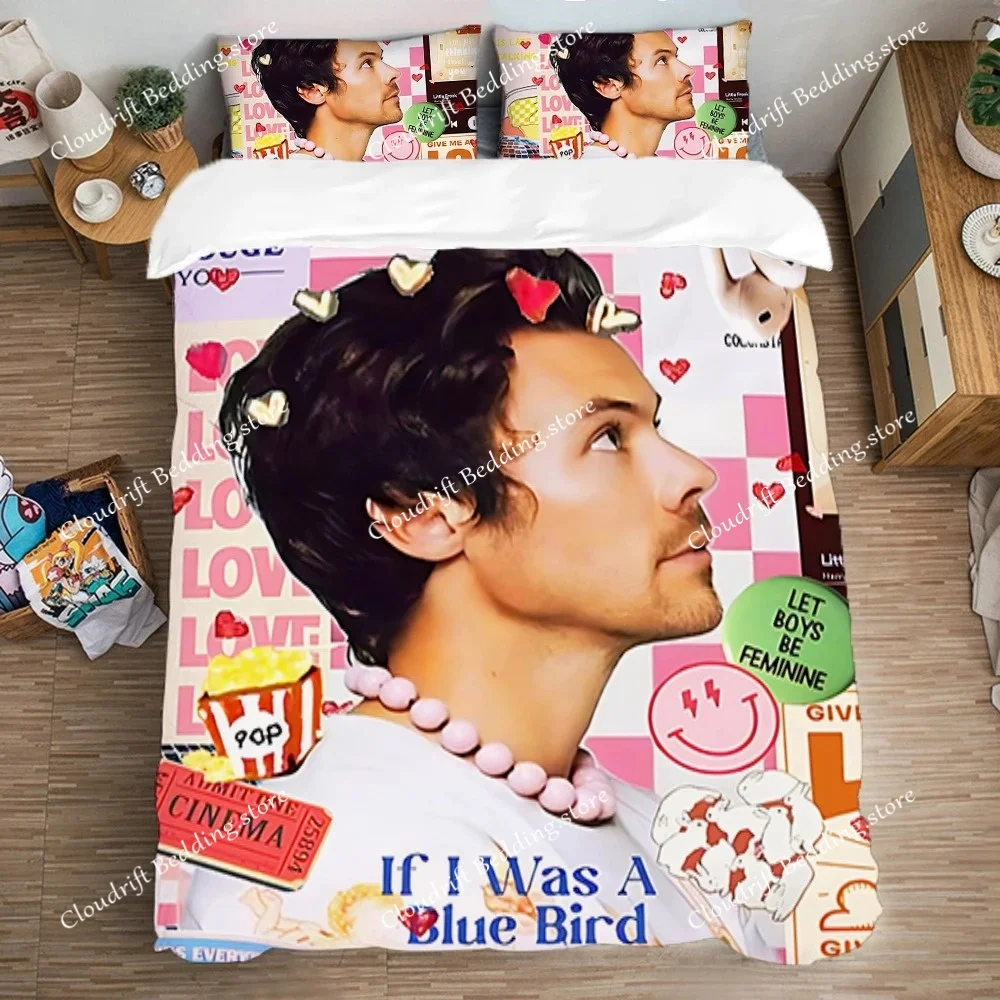 

Queen Bed Comforter Sets Duvet Covers Bedding Set Double Size Quilt Cover Set Pillowcase Fashion H-Harry S-Styles Art Linen Home