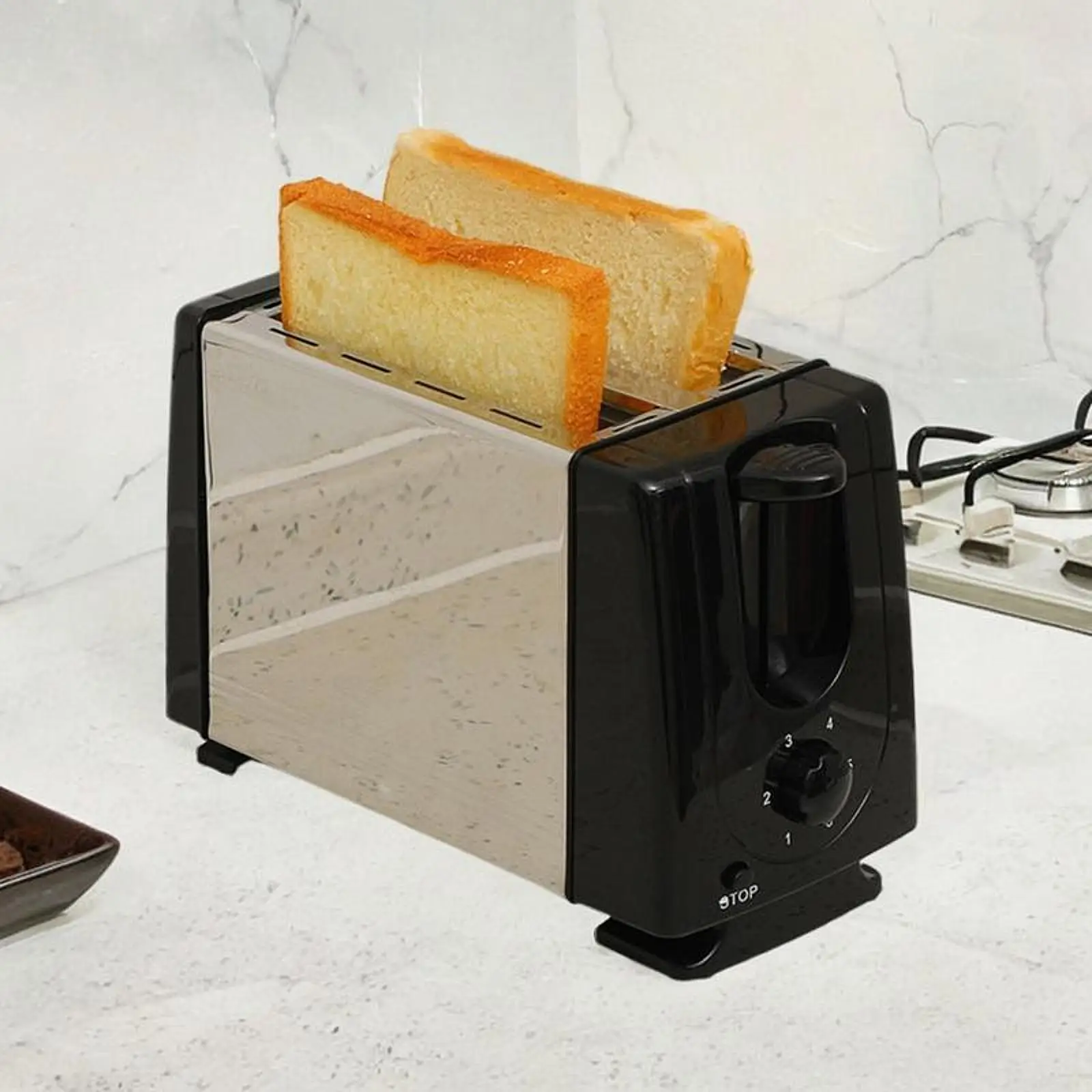 Counter Toaster EU Plug 2 Slice Waffle Machine for Bagels Puff Pastry Snacks