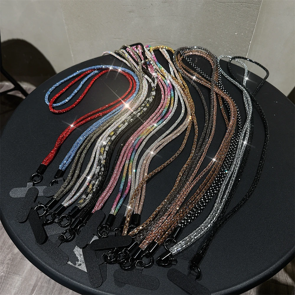 

Роскошный ремешок через плечо со стразами, браслет для телефона, роскошная блестящая цепочка, подвеска для телефона, подвеска, анти-потерянный ремешок, ювелирные изделия