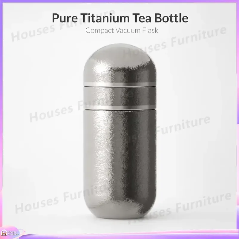 Pure Titanium Vacuum Insulated Mini Thermos Cup Portable Pocket Capsule Flask 6-12H Heat Retention Travel Mug for Men Gift