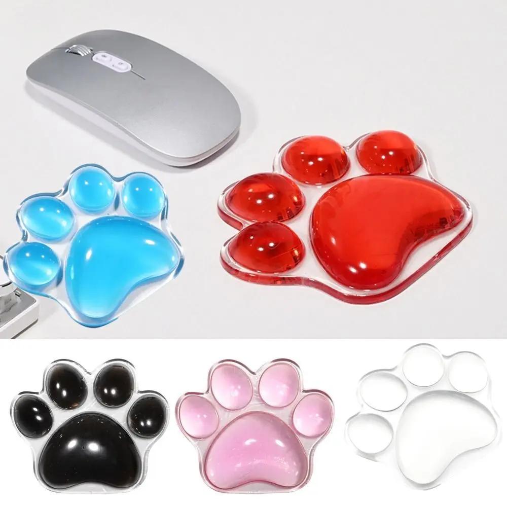 

Cute Cat's Paw Shaped Wrist Rest Pad Non-Slip Protection Hand Support Mouse Wrist Rest Comfortable Transparent Elbow Rest Mat