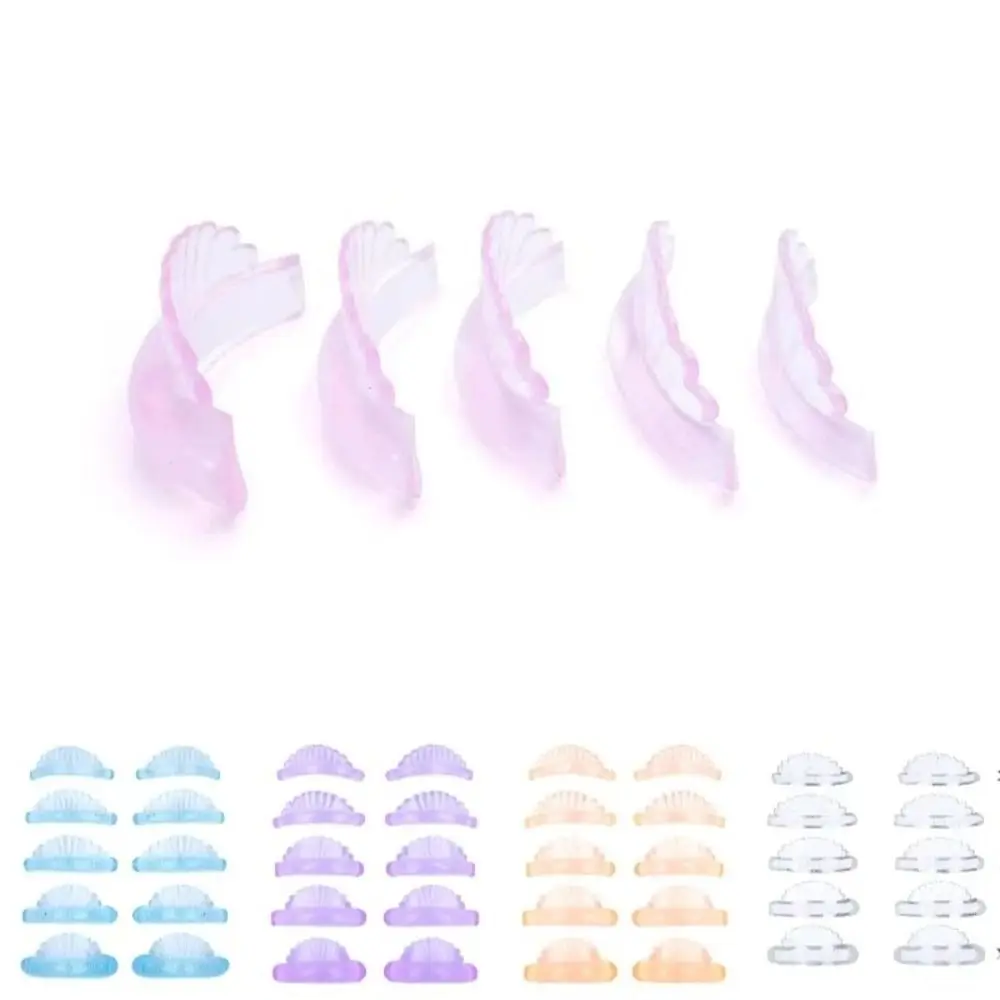 5Pairs Applicator Tools Silicone Eyelash Perm Pads Reusable Shell Style Sticky Lashes Rods 3D Eyelash Curler Accessories