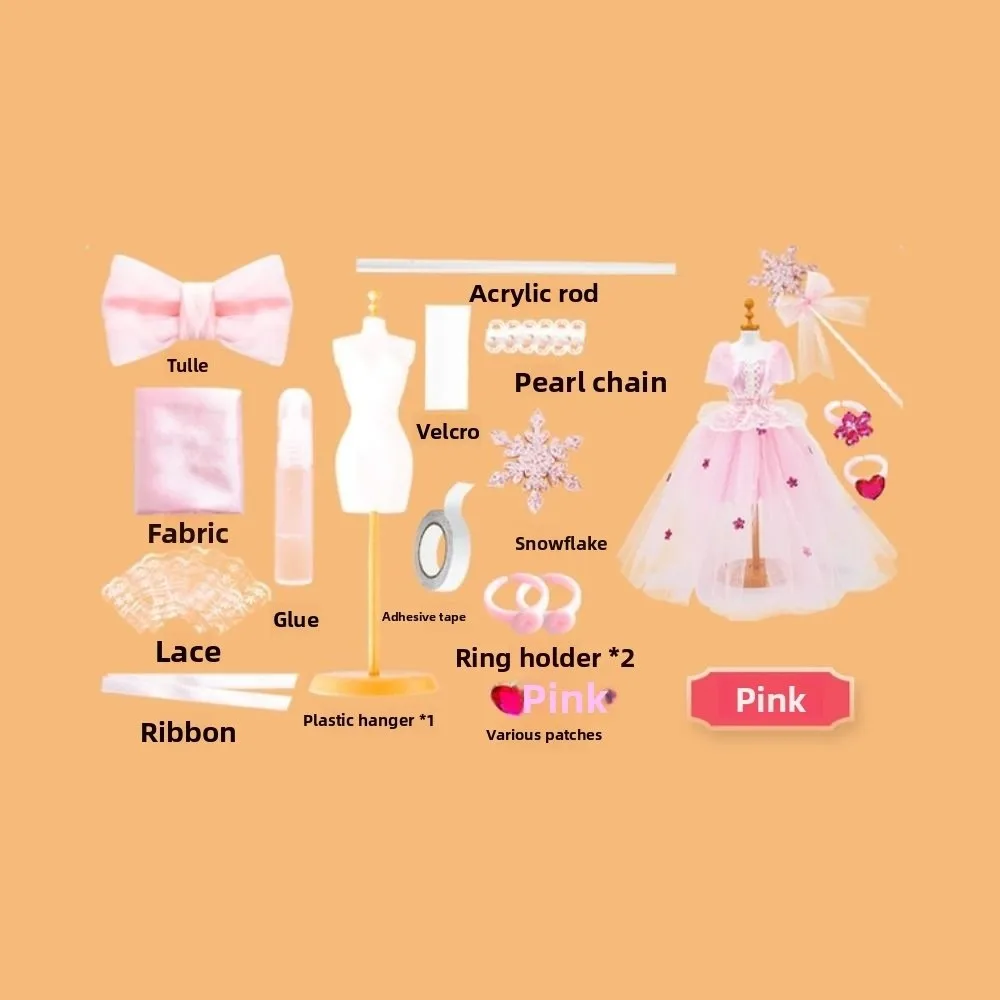 Conception de vêtements intellectuelle bénéfique, sac de matériel fait à la main, éducation précoce, artisanat de bricolage, ensemble de matériel pour robe de princesse