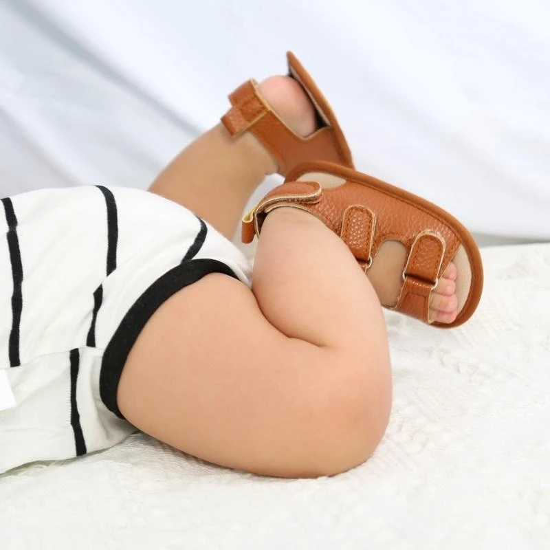 الرضع الأولى ووكر أحذية طفل عدم الانزلاق بولي Sandal صندل أحذية الصيف المطاط وحيد أحذية أطفال Prewalker أحذية للرضع 0-2Y 15UB