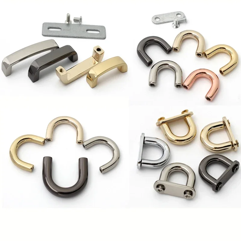 

5PCS Wallet Bag U-shaped Arch Bridge Connector Metal Buckle Screw Modification Buckle Removable Women's Bag Accessories