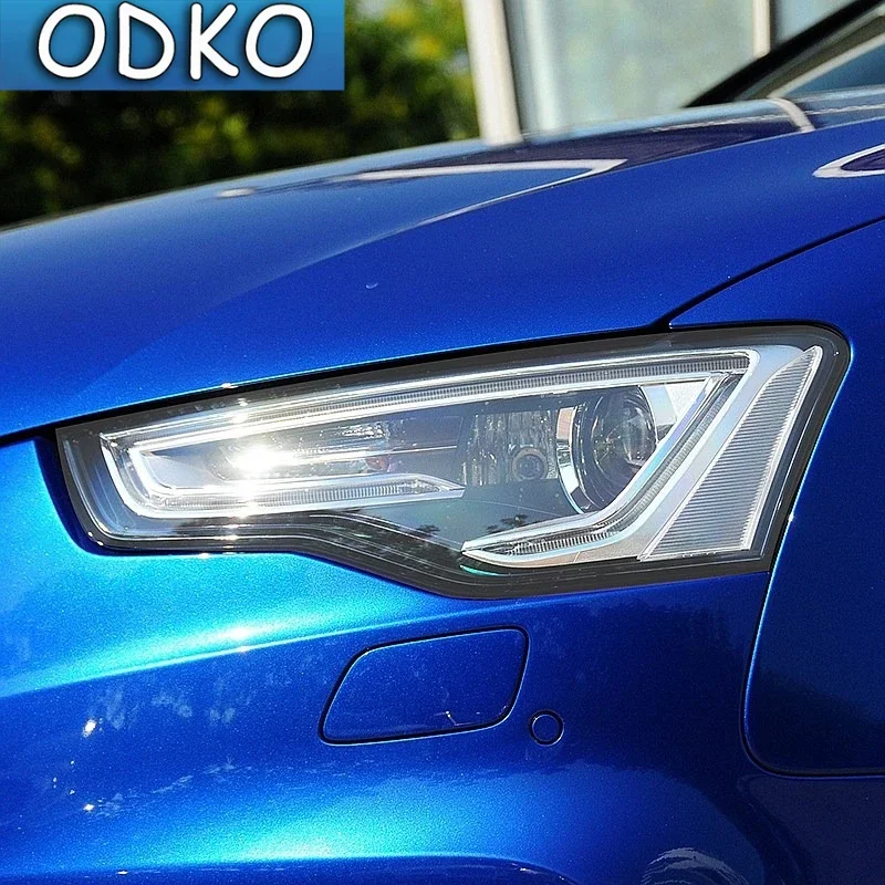 2 Stück Auto-Scheinwerferschutzfolie Rauchschwarz getönte Vinylfolie Transparenter TPU-Aufkleber für Audi A5 S5 RS5 8T 8F 8W6 2011-Heute