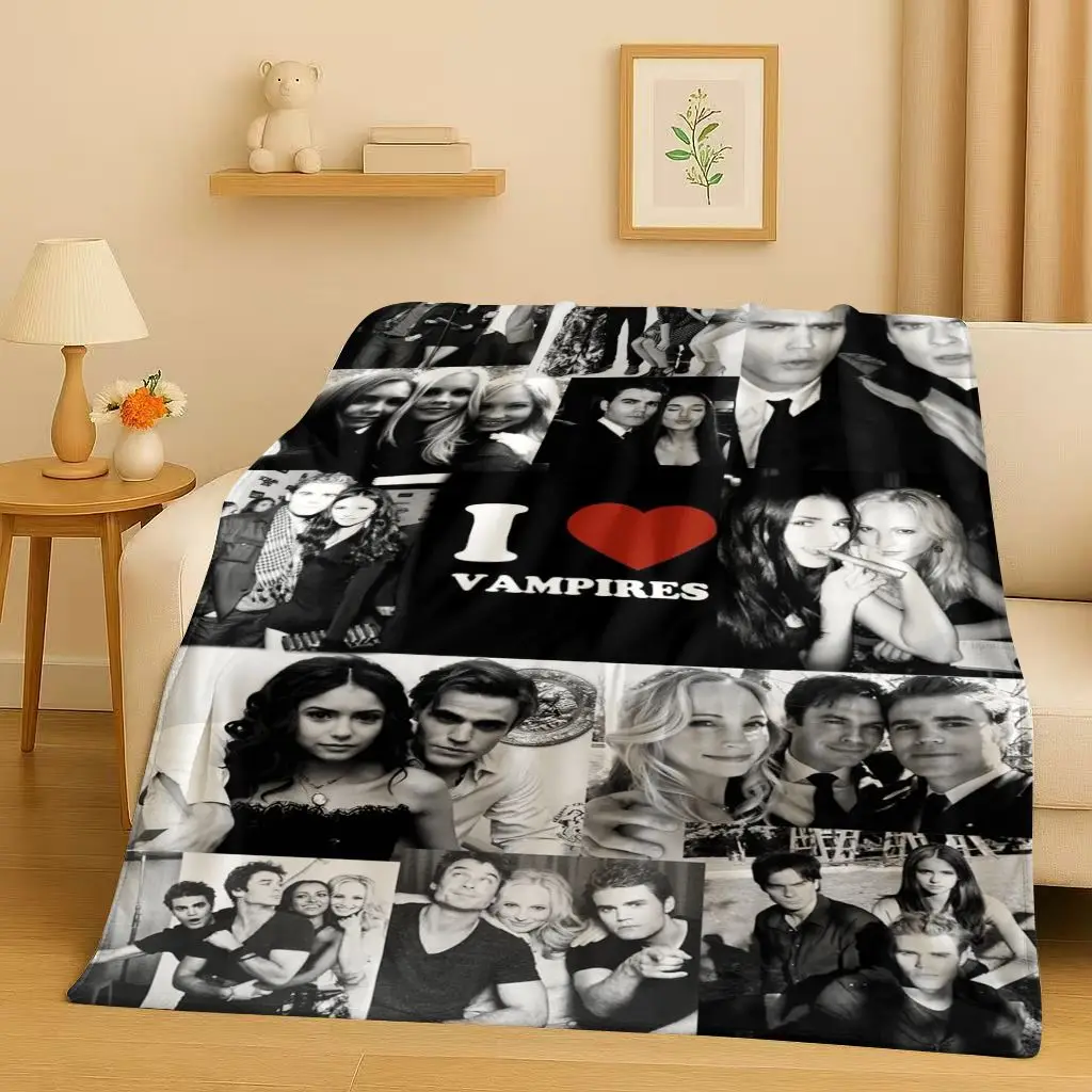 Classic The Vampire Diaries Damon Salvatore TV Flannel Blanket,Ultra Soft Warm Plush Throw for Home Bedroom Bed Sofa Cover Kids