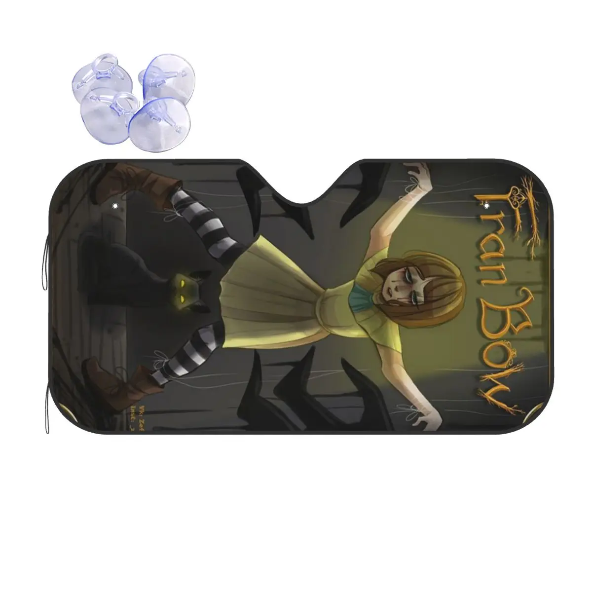 

Fran Swedish Horror Adventure Game Bow Sunshade Windscreen Car Front Windshield Window Sun Visor Accessories Covers