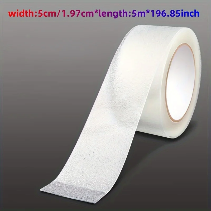 196.85inch Clear Anti-Slip Tape - Waterproof, Soft PEVA Grip for Enhanced Safety on Stairs, Boats, & Showers - Invisible