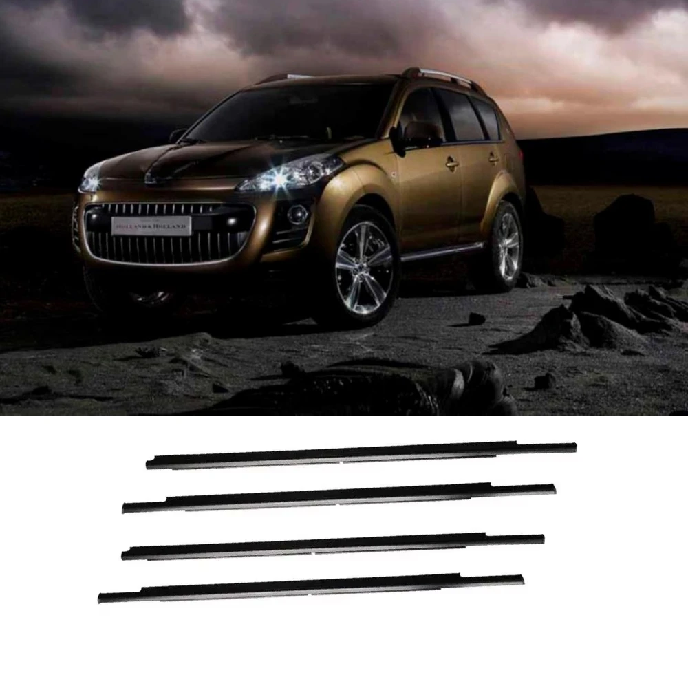 

4 Pieces Outside Black Window Glass Rubber for Outlander 2007-2012 CW 5727A107 Protect WeathersStrip for Peugeot 4007