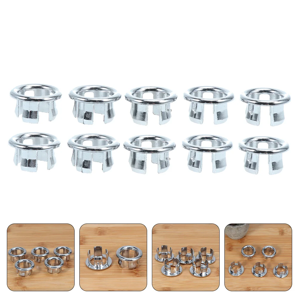 20pcs Overflow Ring for Sink Basin Bathroom Kitchen Accessories Hollow Edge Smooth Non Scratch Easy Install Drain Plug