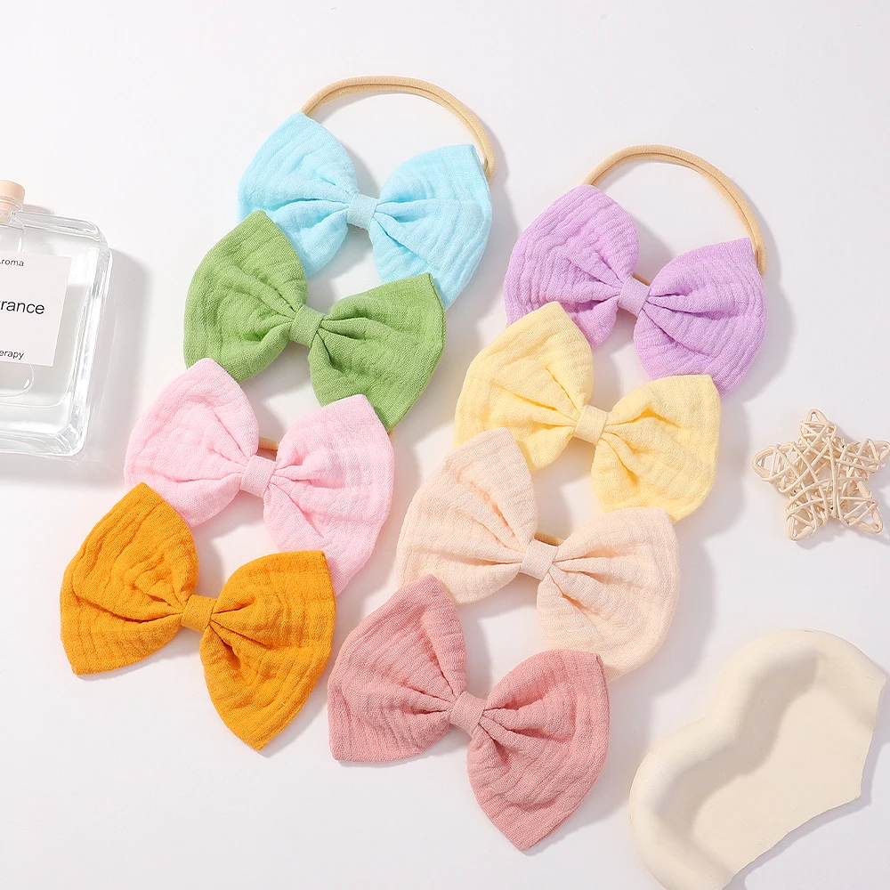 

1Pieces Solid Color Newborn Soft Headband Bowknot Hair Band Toddler Daily Casual Headwear Kids Baby Hair Accessories Wholesale
