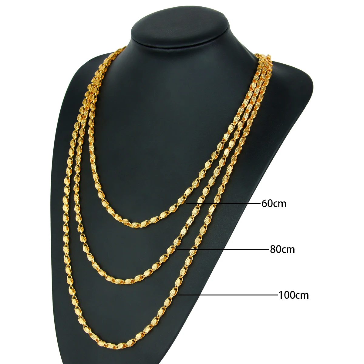 Dubai Mode Lange Halskette 21k Vergoldet 60/80/100cm Türkische Braut Vintage Ketten Schmuck Arabischer Hochzeitsschmuck für Frauen – Detail 4