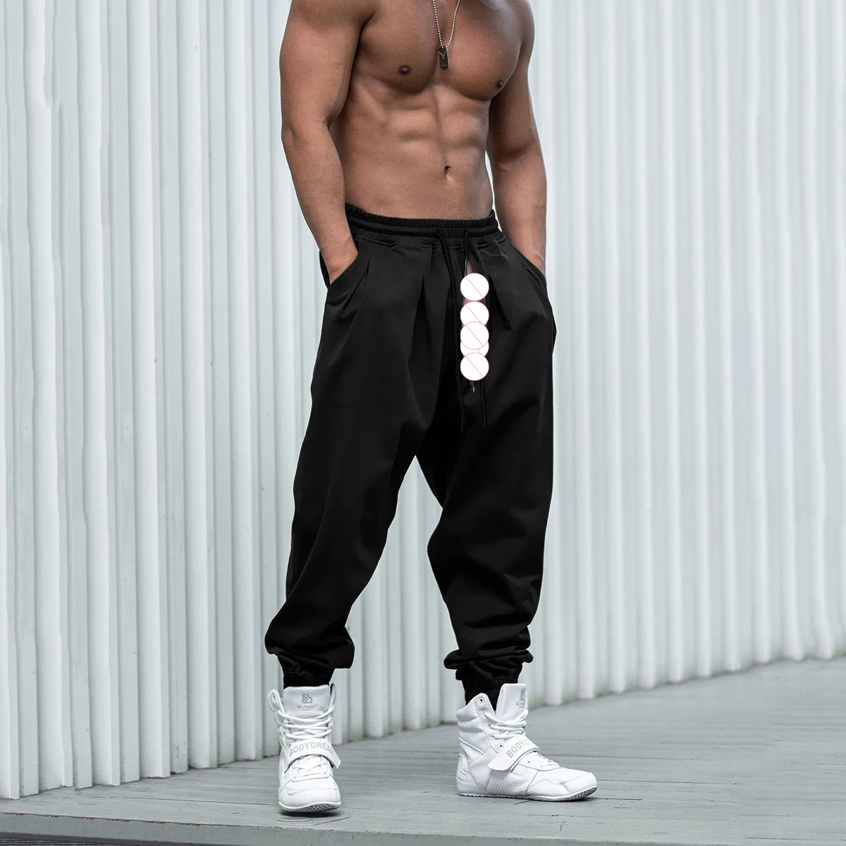 Invisible Open Crotch Outdoor Sex Tapered Jogger Sweatpants Harem Sport Trousers Men's Gym Baggy Casual Track Pants Streetwear