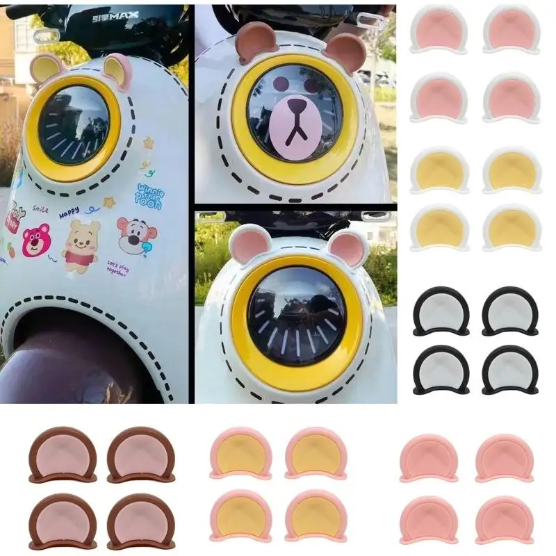 

4Pcs Motorcycle Helmet Decoration Bear Ear Electric Bike Helmet Stickers Decor Cute Multicolor Diy Hats Decor