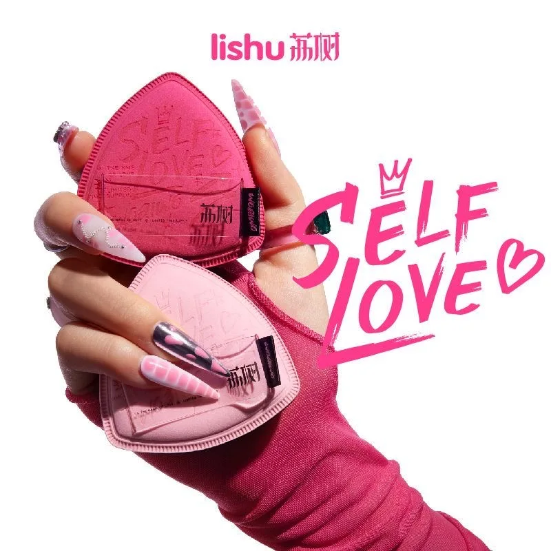 LISHU 2 uds cojín de aire esponjas de maquillaje base en polvo resaltador crema licuadora aplicador cosméticos esponja