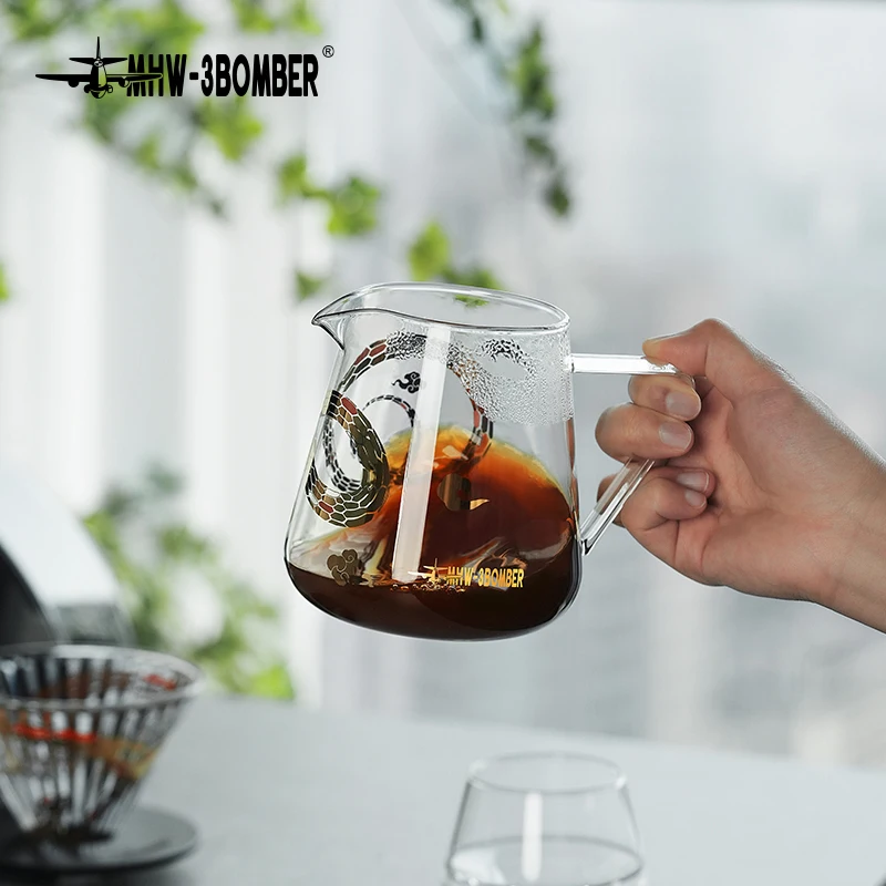 

MHW-3BOMBER Coffee Server 500ml Glass Coffee Pot Elf 2025 Limited Pour Over Maker Coffee Home Brewer Pot Barista Accessories