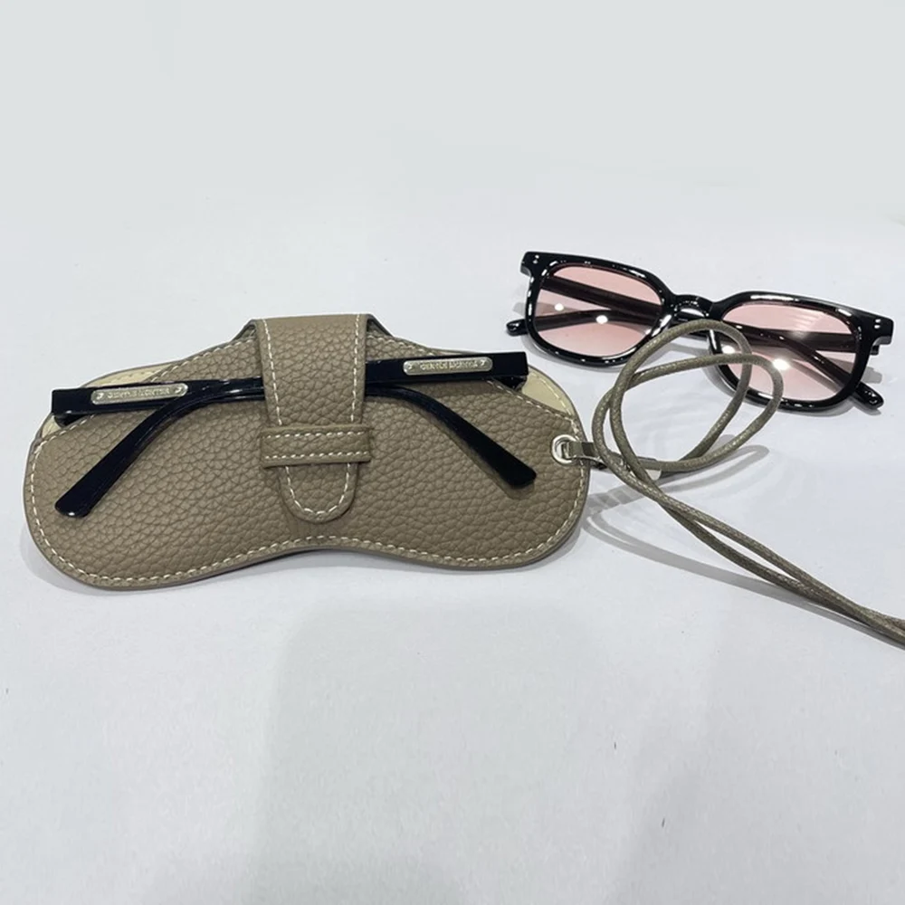 Cute Hanging PU Leather Sunglasses Eyewear Cover Reading Glasses Storage Bag Portable Travel Eyewear Holder Fashion Eyeglass Bag