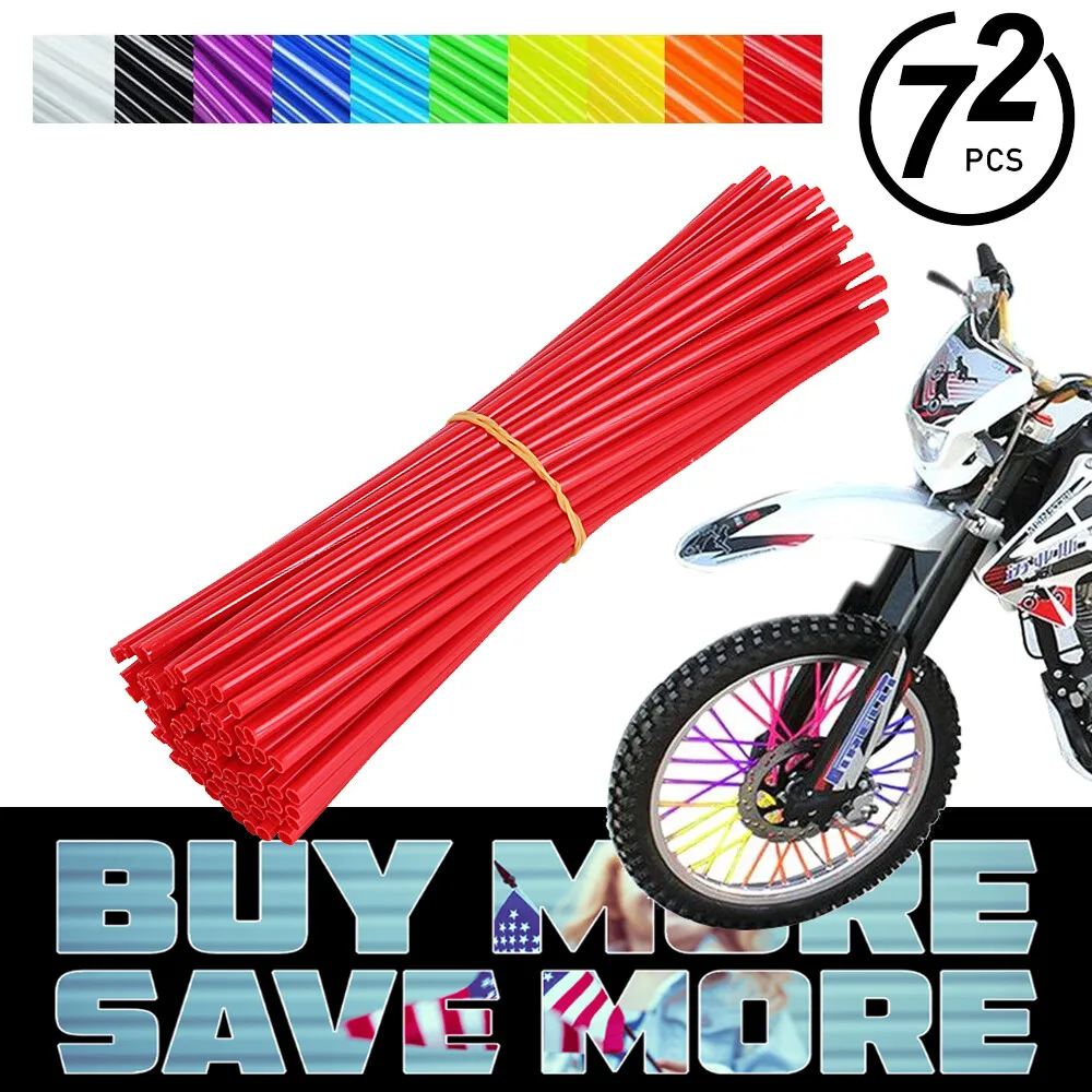 72PCS 24cm Universal Dirt Bike Speichen Abdeckungen Motorrad Felge Speichen Wrap Kit Skins Schutz Abdeckung Für motocross Fahrrad