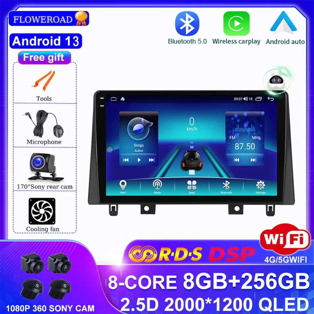 

Android 13 8G 256G Car Radio Video Player for JAC Refine S3 2019 Auto Multimedia GPS Stereo DSP 4G Stereo Carplay 360 Cam BT 5.0