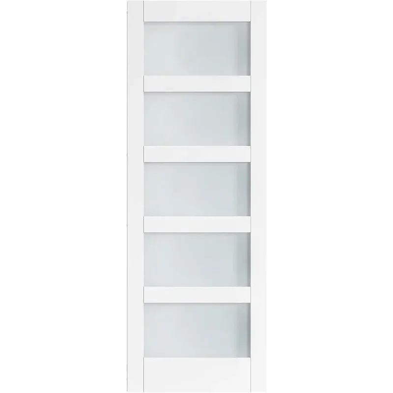 

Sliding Wardrobe Door, 5-layer Frosted Glass, LVL Wood Panel, PVC Surface, Assembly Required for Bathroom,