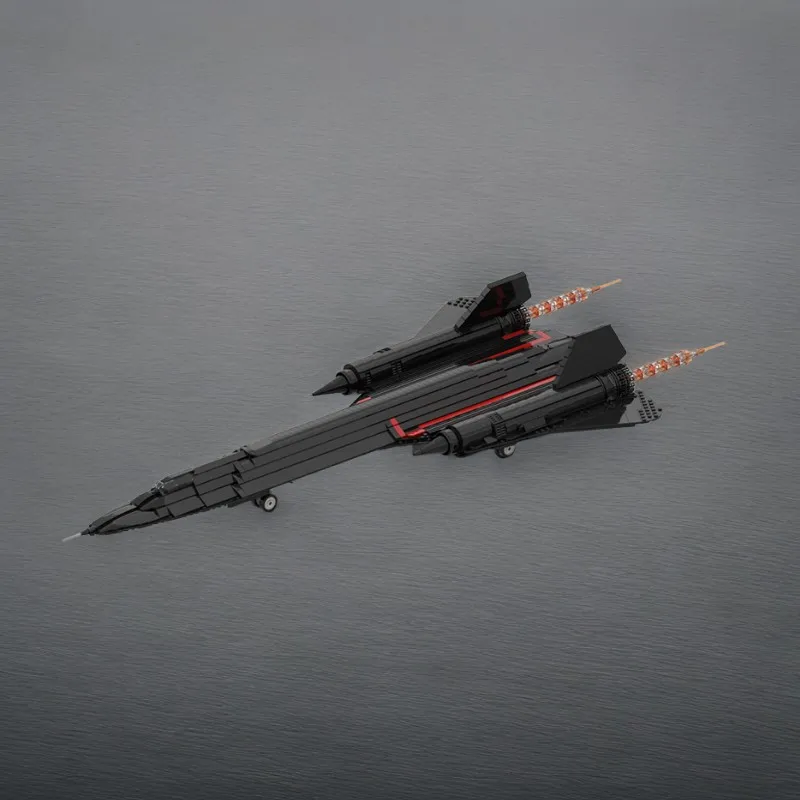 1800Pcs 1Lockheed Martin SR-71 Blackbird MOC (1:38 Scale)Retractable Gear & Jet Engines  Education Building Blocks Gift