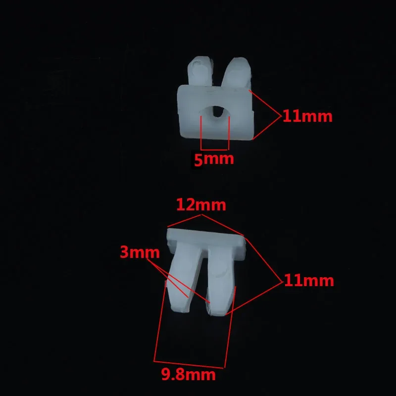 50Pcs 5mm Hole Auto Fastener White Car Plastic Push Rivet Fender Clips Universal Fender Bumper Door Side Skirt Retainer