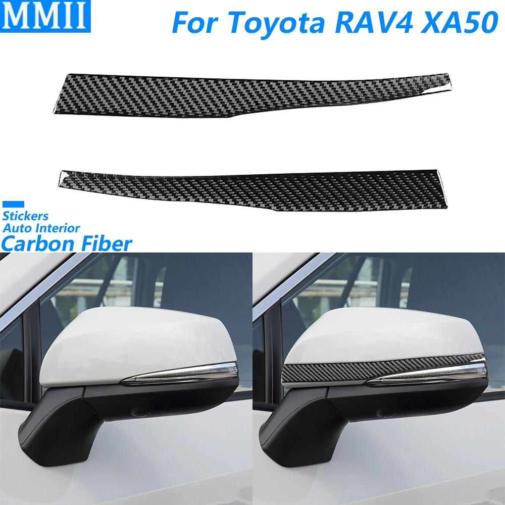 

Для Toyota RAV4 XA50 2020-2024 настоящее углеродное волокно, боковая панель зеркала заднего вида, декоративные полоски, автомобильные аксессуары, декоративная наклейка