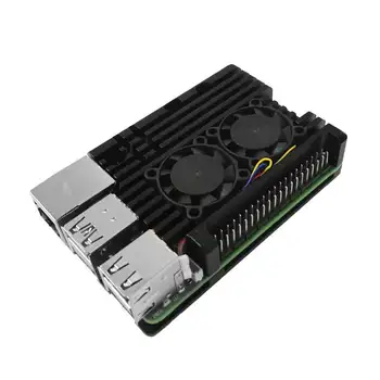 Boîtier métallique en aluminium Raspberry Pi 5 avec double ventilateurs de refroidissement