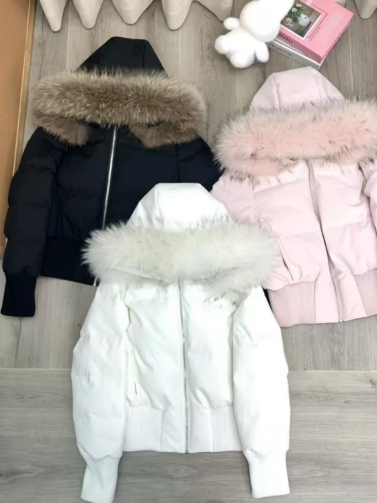 Image of Damen Winter Kunstpelzkragen Kapuzenparka Pufferjacke Japanischer Streetstyle Langarm Reißverschluss Y2K Kurzmäntel Alltagskleidung
