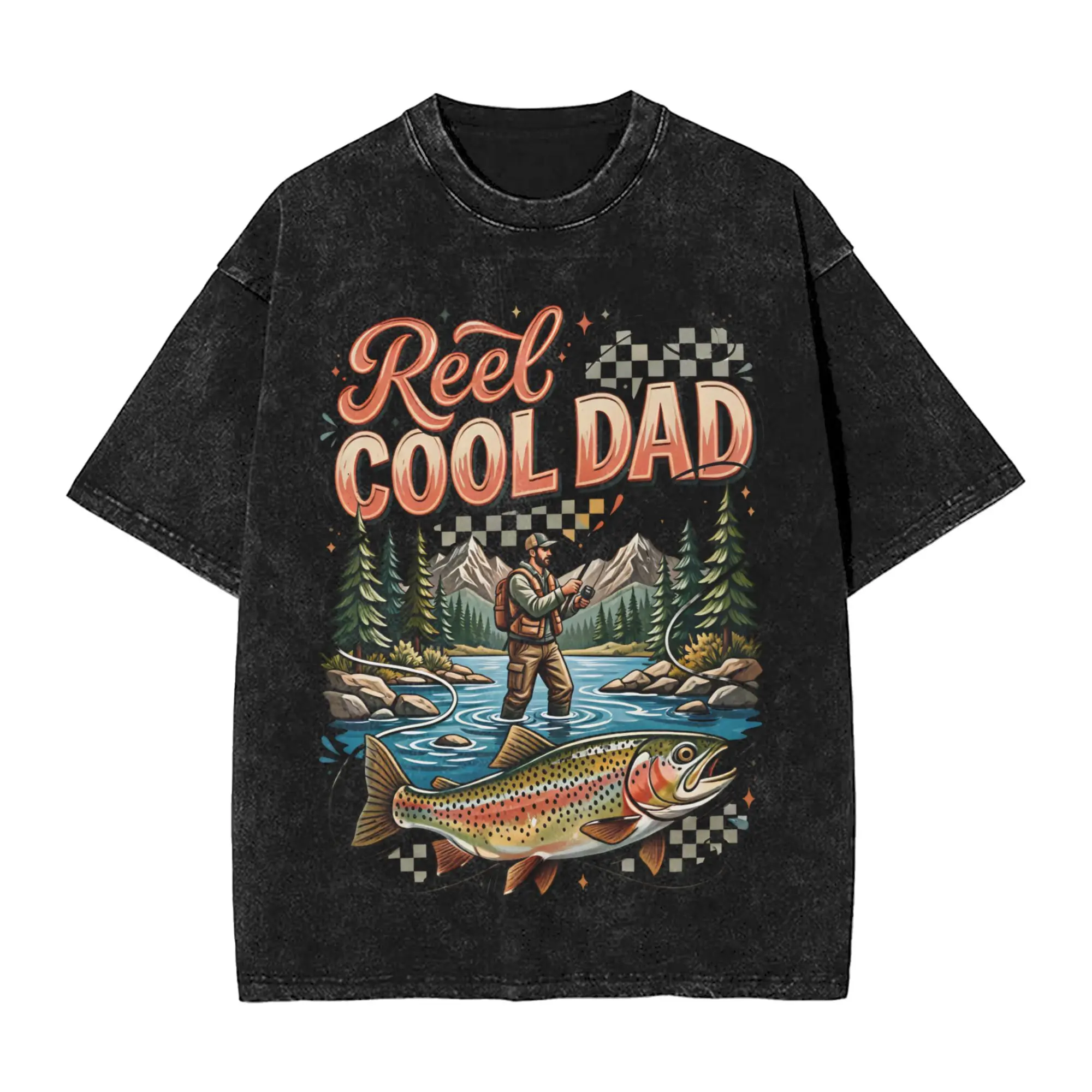 Fly Fishing T-Shirt Summer Reel Cool Dad Streetwear T-Shirts Cotton Harajuku Tee Shirt For Man Short Sleeve Loose Top Tees