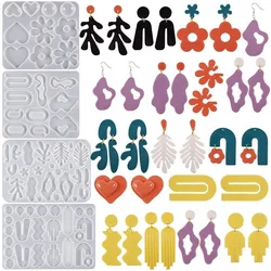 SNASAN Silicone Mold For Geometry Pendant Earrings Making Handmade DIY Tool  UV Epoxy Resin Silicone Moulds