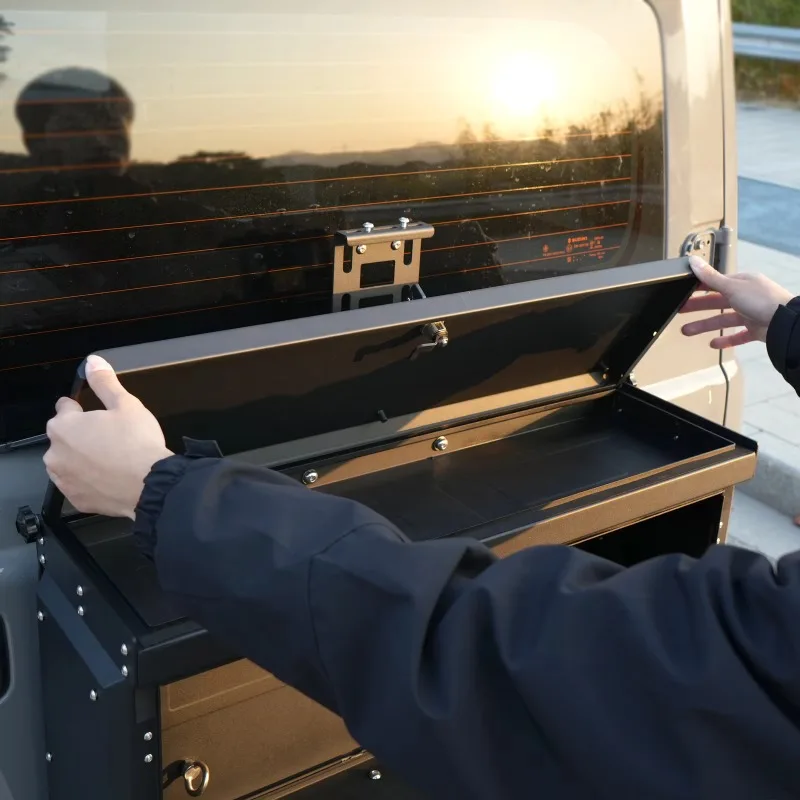 صندوق أدوات الباب الخلفي من الألومنيوم من Maiker لسوزوكي جيمي JB64 JB74 2019+، صندوق تخزين خارجي ملحقات الأمتعة الخارجية