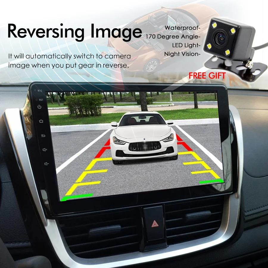Stereo Radio mobil Android 13, suara AI 8 + 128GB untuk Toyota Vios (2013-2017) Yaris SE navigasi GPS pemutar Multimedia Video