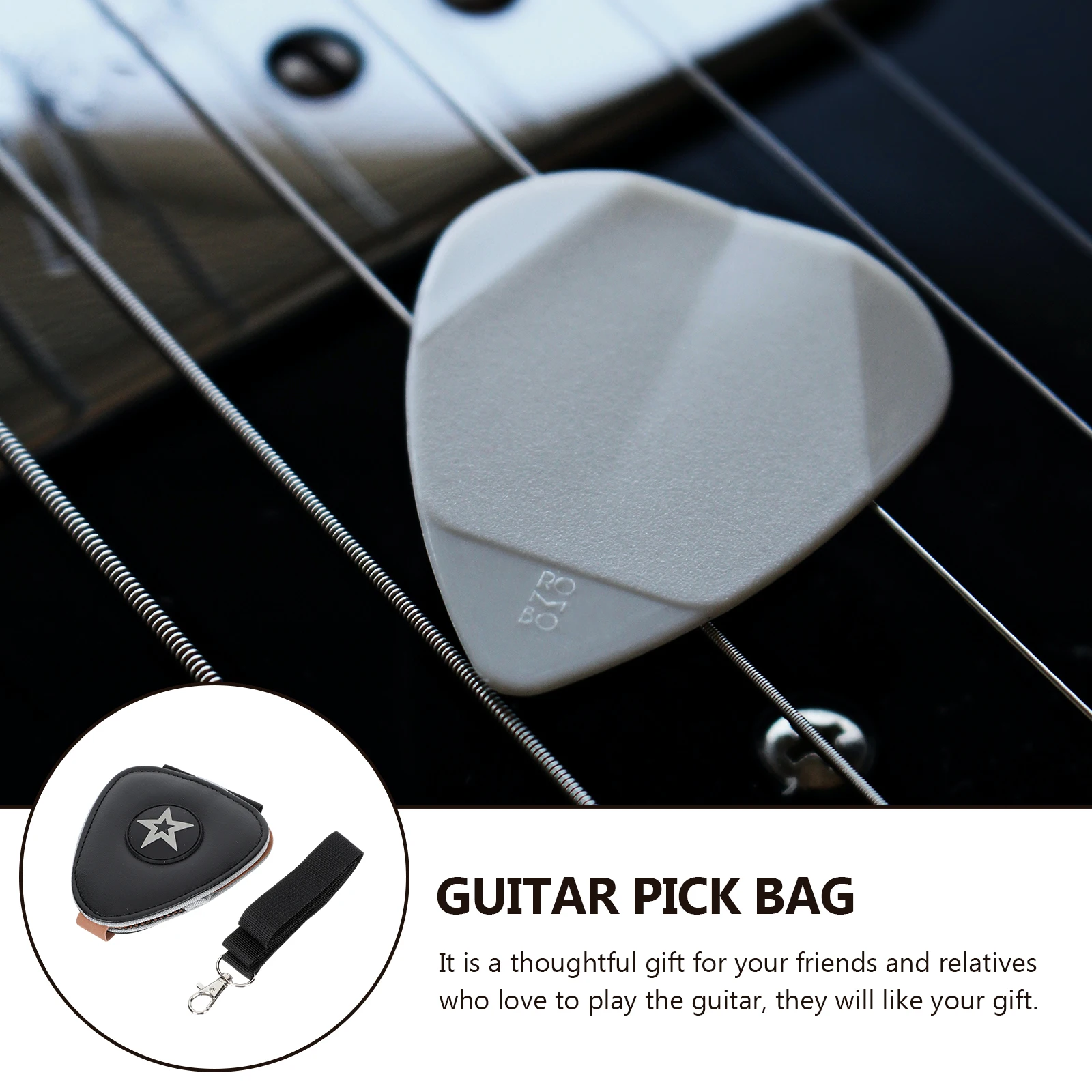 

Guitar Pick Pouch Durable Bag Protect Picks Scratch Shake Easy Guitar Pick Storage Pouch Buckle Design Useful Gift