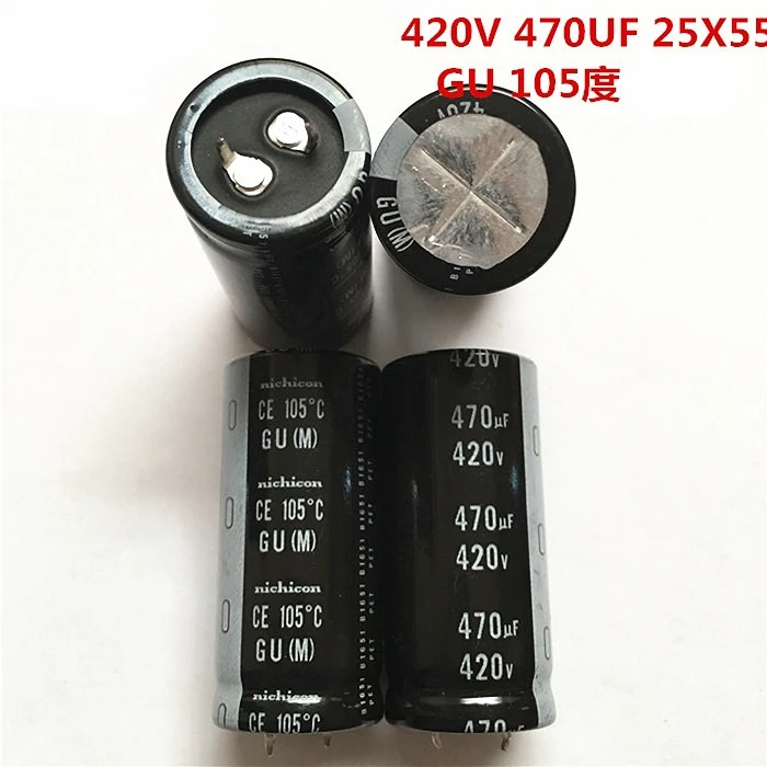 (1 sztuk) 420V470UF 25X55 nichicon aluminiowy kondensator elektrolityczny 470UF 420V 25*55 450V/400V.