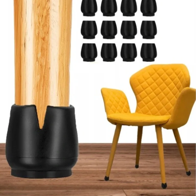 24PCS Round Chair Leg Protectors Foot Cover Diagonal With Thick Wrap Felt Pads Silicone Furniture Table Feet Protect Floors