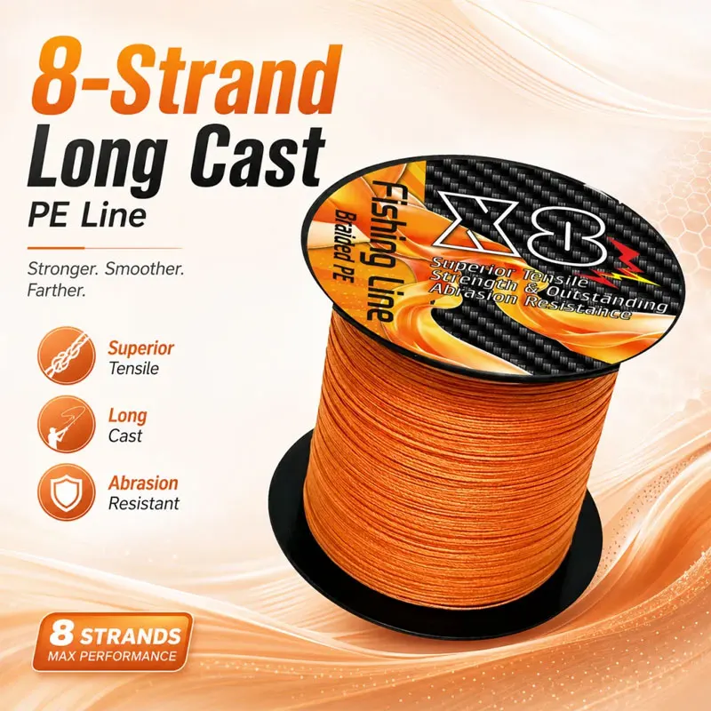 PE-Leine X8 Stränge Geflochtene Angelschnur 300/500/1000M Multifilament Geflochtene Angelschnur für Süß- und Salzwasser Extrem Stark