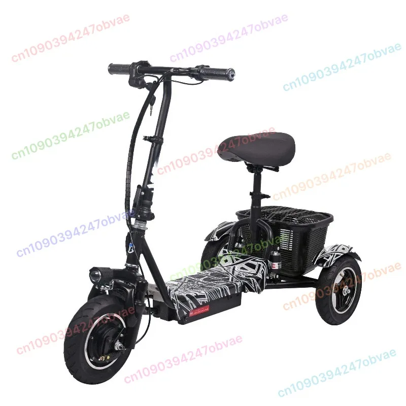 

Foldable Handlebar For Family Adult Senior With Rear Basket 36V Mobility Electric Scooter Lightweight Small Electric Tricycle