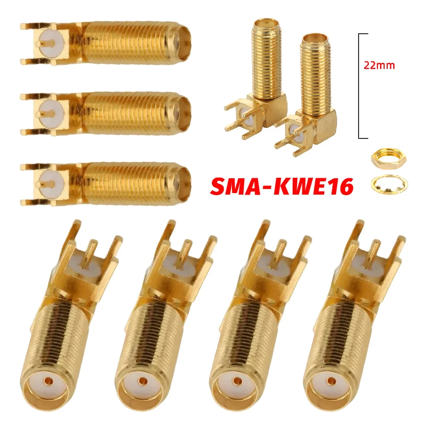 

PCB Mount RF Copper Connector Plug Socket SMA-KWE16 Female Connector Jack Adapter