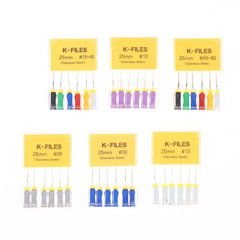 

»Dental 6pcs H File K-file Reamer Set Stainless Steel for Endodontic Applications Durable and User-Friendly