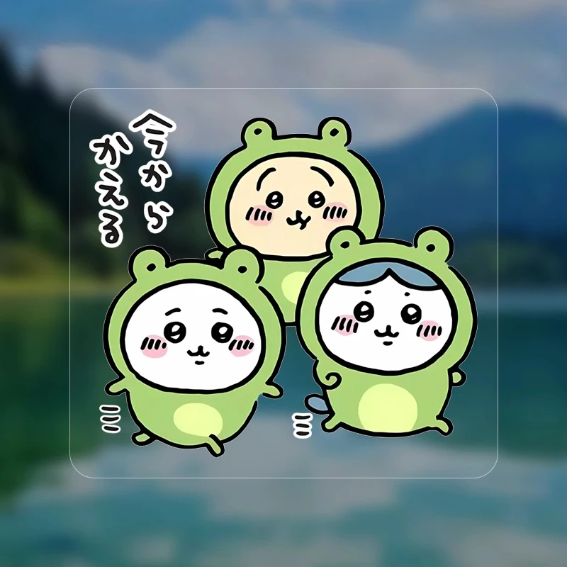 Chiikawa Usaqi Xiaobajii ชุดกบผนังรถสติกเกอร์ตกแต่งสติกเกอร์สะท้อนแสงสติกเกอร์ความงาม