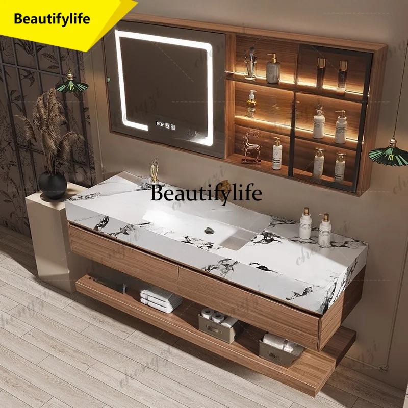 M02 Toilet Wooden Bathroom Cabinet Storage Accessories Mirror Modern Dressers Bathroom Cabinet Wall Over Gabinete Hotel Furnitur