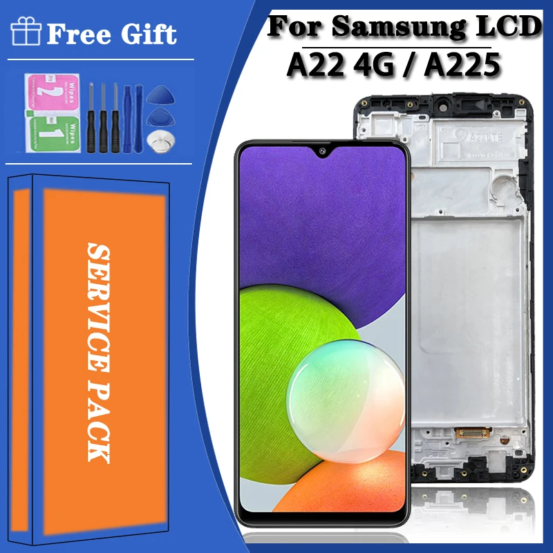 OLED For Samsung  A22 4G A225 A225F SM-A225F SM-A225F/DS LCD Display Touch Screen Digitizer Assembly Replacement