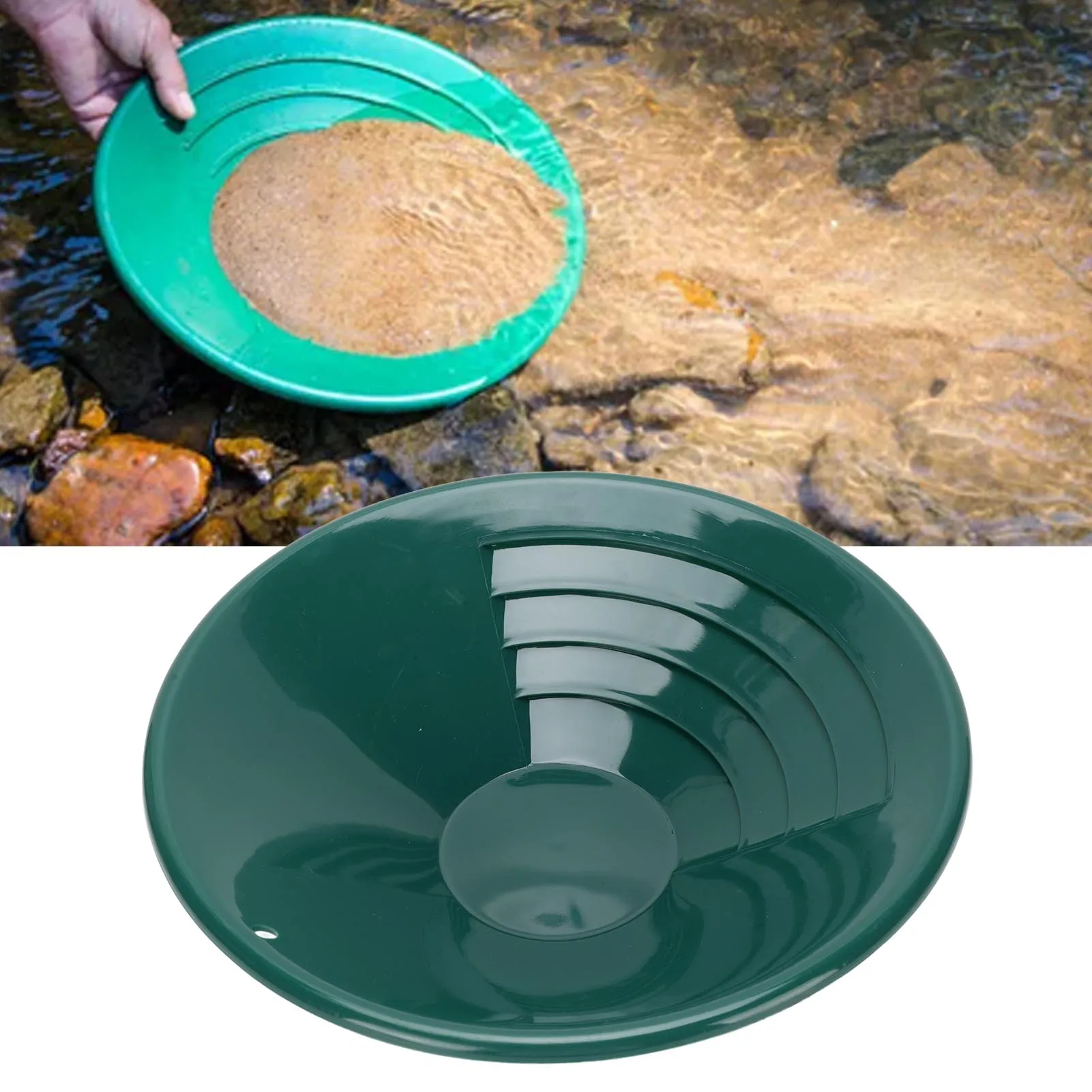 

4 шт. 10-дюймовая золотая сковорода для улицы, золотая сковорода круглой формы 90 ° Сковорода для разведки золота с внутренней резьбой для горнодобывающей промышленности золота