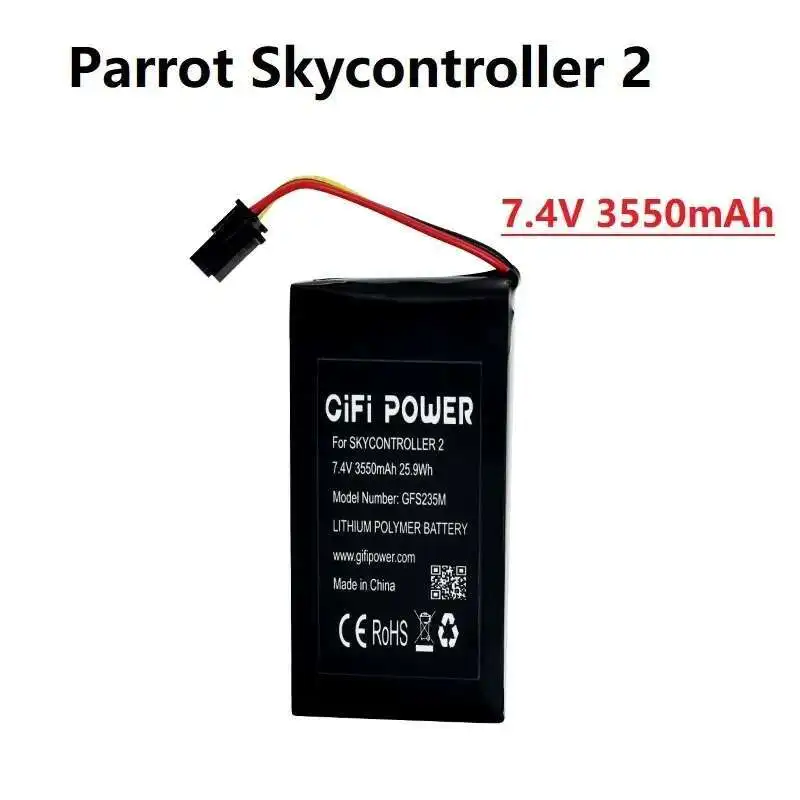 Original 1-3 Stück 3550 mAh 2S/7,4 V Fernbedienungsbatterie für Parrot Skycontroller 2, 7,4 V wiederaufladbare Batterie – Detail 1