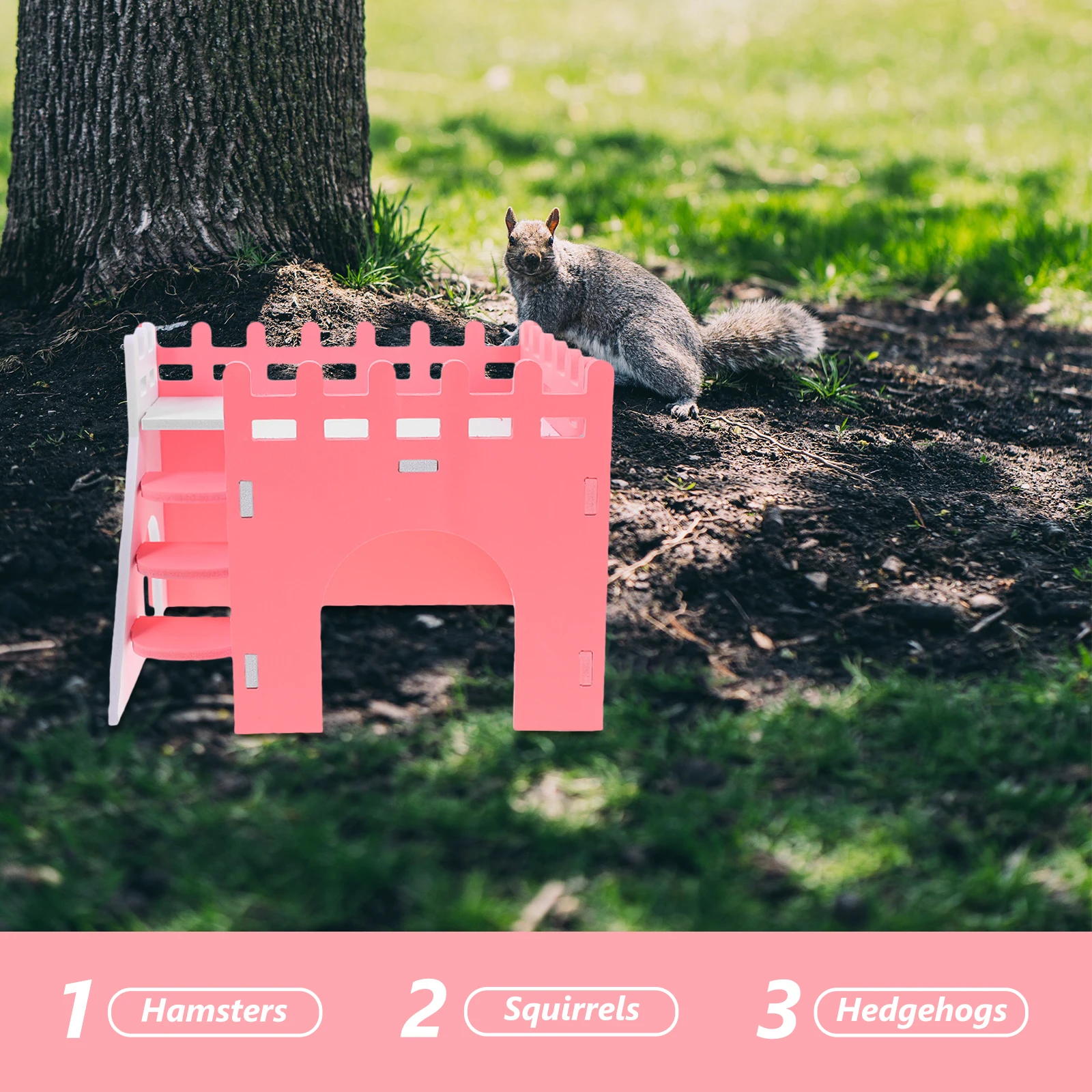 

1Set Pink Hamster Hideout Safe Healthy PVC Material Multifunctional Design Adorable Rat House Hamster Houses Rat House