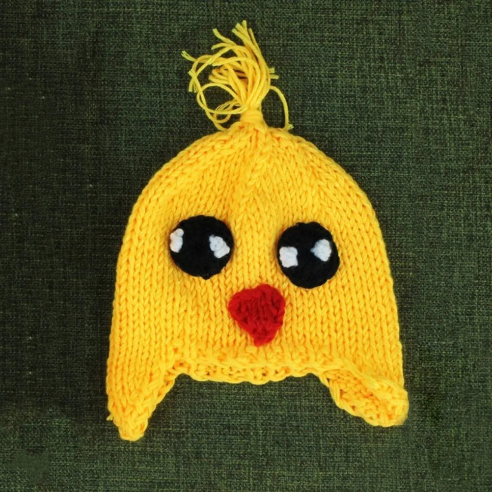 

Baby Hat Winter Knitted Chicken Shaped Warm Crochet Kids Handmade Soft Comfortable Material Photographic 5 Months