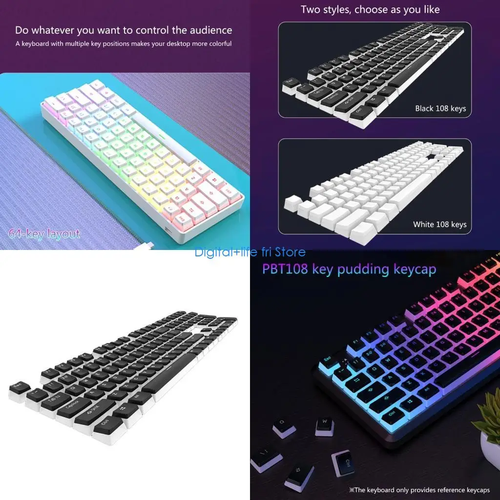 

E06D PBT OEM Backlit Keycaps Compatible for Cherry MX Kailh Outemu Content Switches